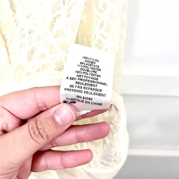 JONATHAN SIMKHAI Janice Lace Long Sleeve Button Front Shirt Ivory Size S - Picture 8 of 10